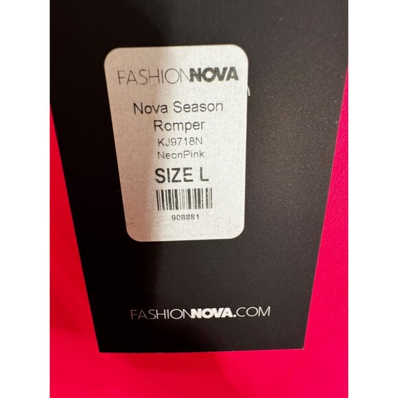 Fashion Nova Neon‎ Pink Nova Season Romper Large Sexy Athleisure Bodycon - Picture 4 of 5
